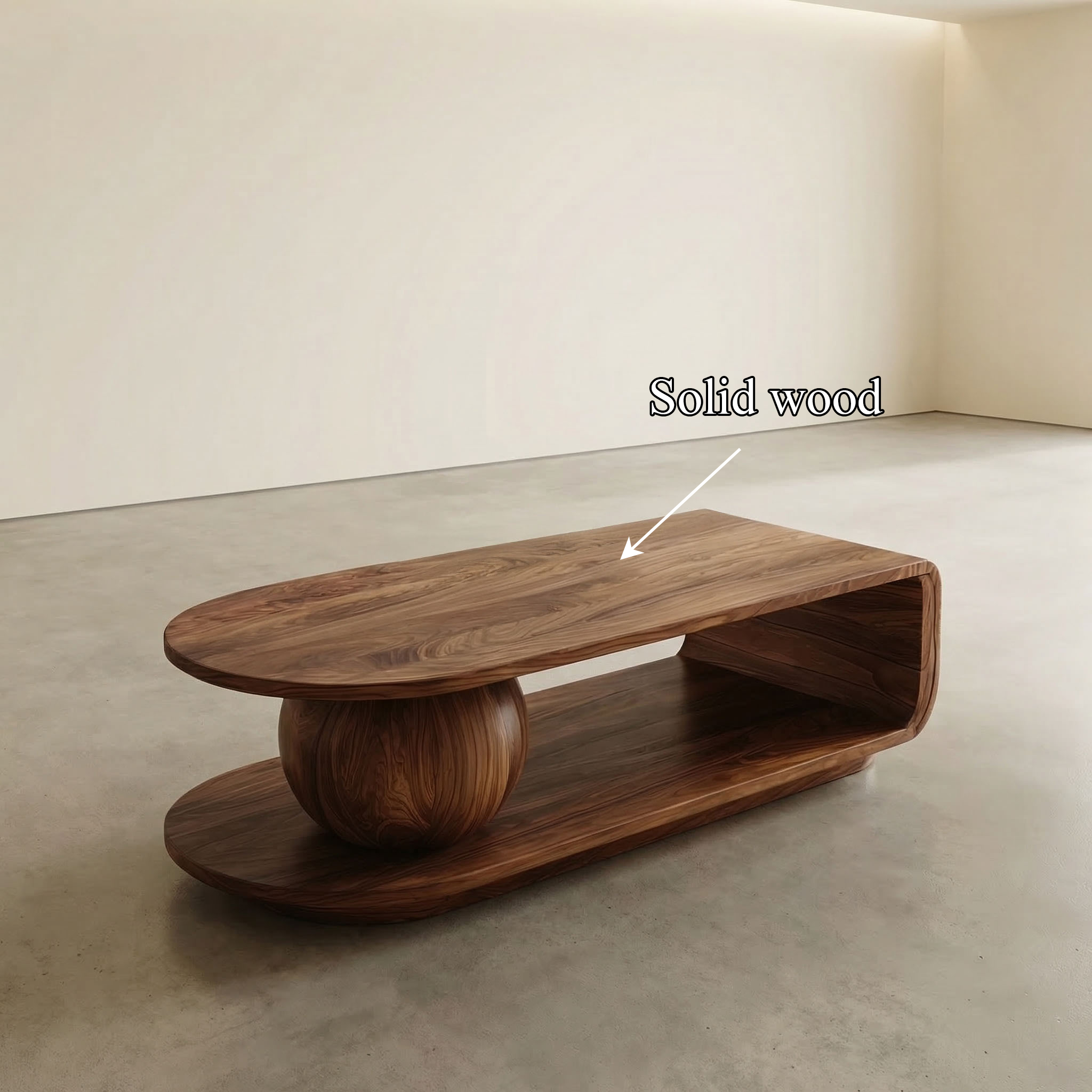 Mid Century Oval Coffee Table For Living Room - view 2 of 8