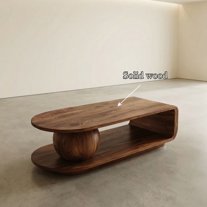 Mid Century Oval Coffee Table For Living Room - view 2 of 8