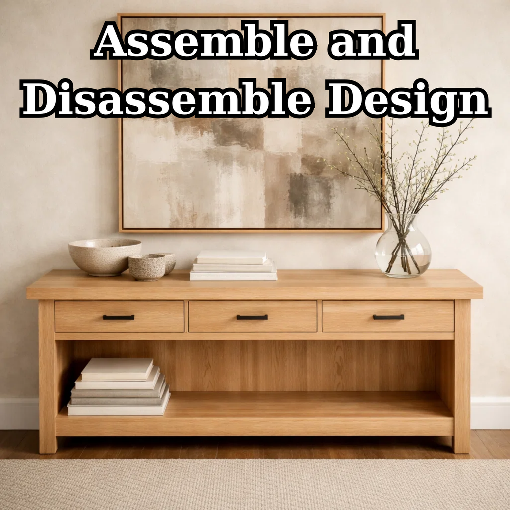 Handcraft Solid Wood Console Table with Drawers and Open Shelf - view 8 of 9