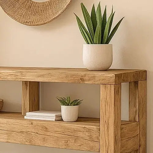 Handcrafted Solid Wood Console Table – Contemporary Organic Minimalism - view 4 of 5