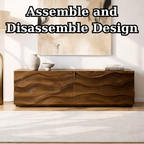 Modern Console Table with Wave Front, Minimalist Entryway Cabinet for Living Room Storage - view 8 of 9