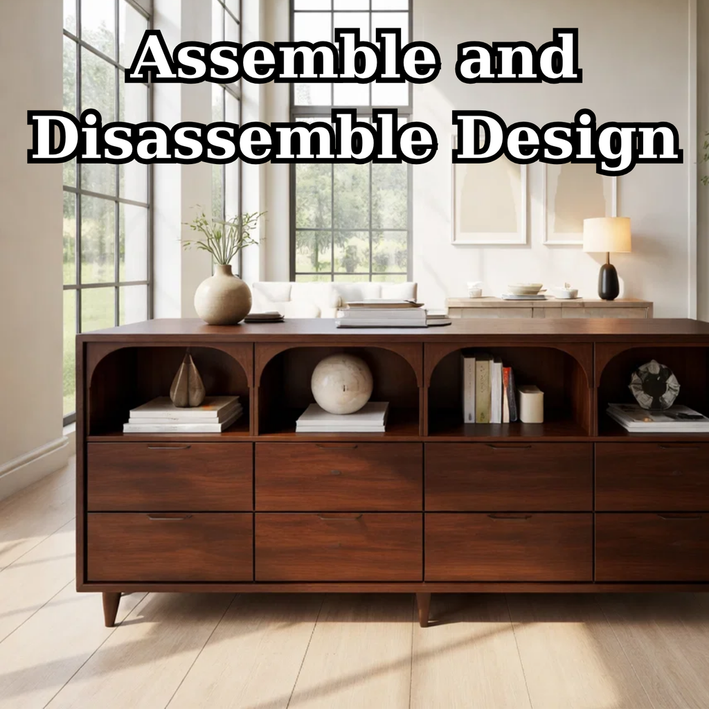 Solid Wood Console Table with Arched Open Shelves and Drawer Storage - view 7 of 8