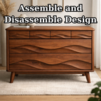 Solid Wood Console Table with Multi Layer Wave Drawer Design for Modern Interior - view 8 of 9