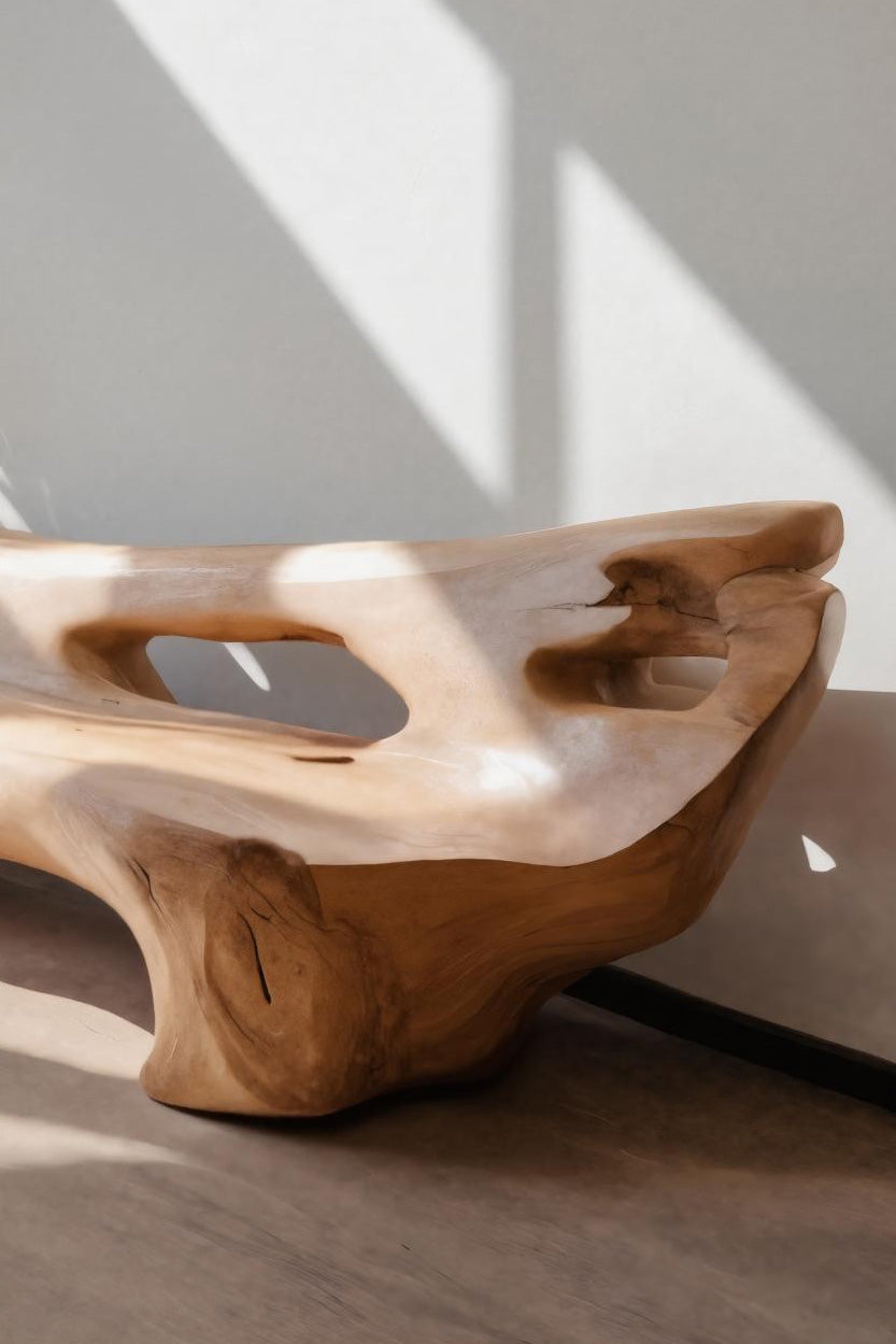 Modern Sculpted Bench For Living Room Or Entryway - view 4 of 7