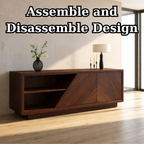 Modern Solid Wood Console Table with Geometric Design and Open Shelf Storage - view 8 of 9