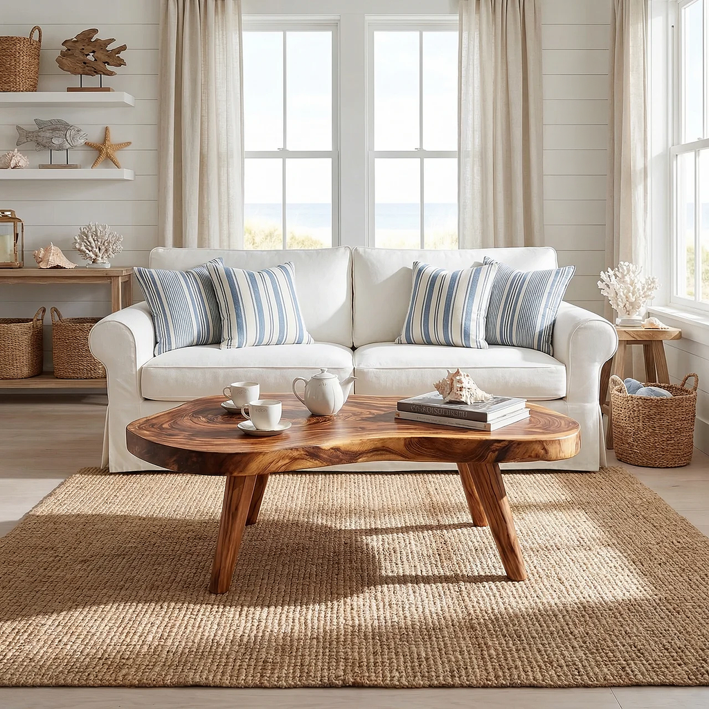 Organic Freeform Coffee Table with Sculpted Tapered Legs - view 3 of 7