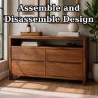 Solid Wood Console Table with Open Shelf and Drawer Storage for Modern Living Room - view 8 of 9