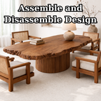 Handcrafted Solid Wood Coffee Table with Live Edge Top and Sculptural Base - view 8 of 9