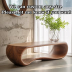 Handcrafted Solid Wood Bench – Sculptural Modern Walnut Wave Table - view 4 of 5