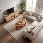 Oval Coffee Table with Curved Frame and Open Storage Shelf - view 4 of 7