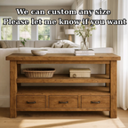 Handcrafted Solid Wood Console Table – Farmhouse Style with Three Storage Drawers - view 5 of 5