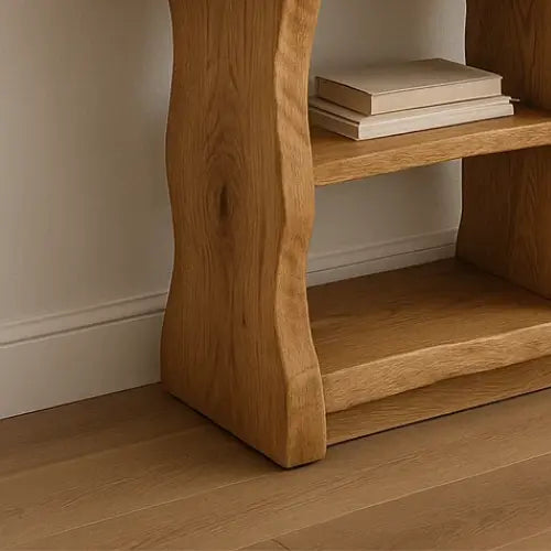 Handcrafted Solid Wood Sculptural Console Table – Organic Modern Design - view 4 of 5