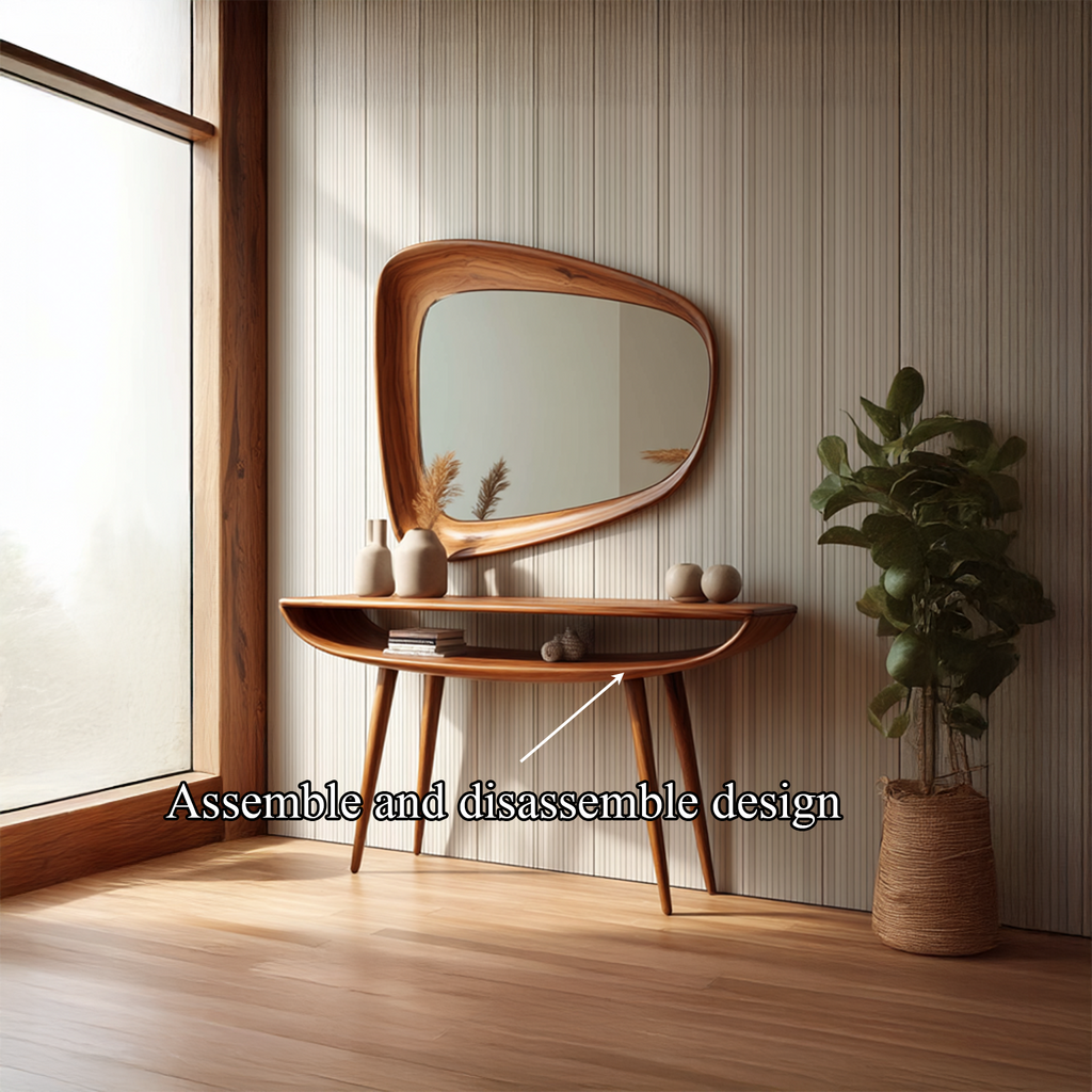 Mid Century Curved Console Table For Entryway And Bedroom - view 2 of 8