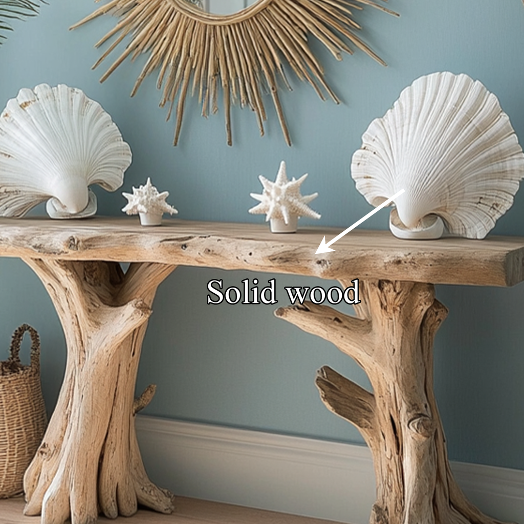 Coastal Driftwood Console Table  Natural Tree Trunk Legs - view 3 of 8
