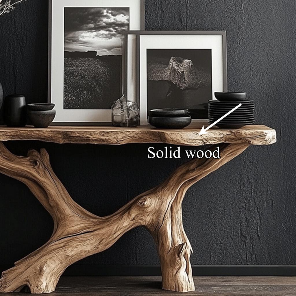 Live Edge Console Table Natural Wood Rustic Handmade Gift - view 3 of 8