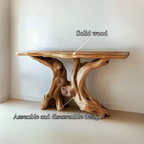 Mid Century Organic Wood Console Table Entryway - view 3 of 8