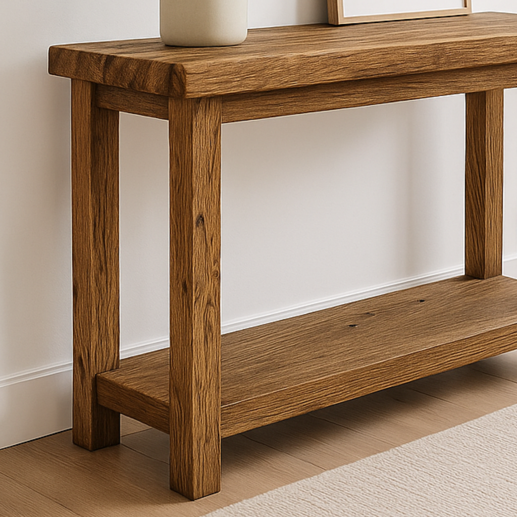 Rustic Soild Wood Console Table: Farmhouse Entryway Furniture - view 4 of 5