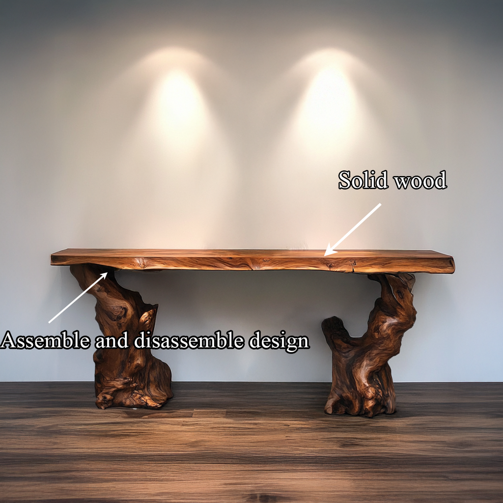 Mid Century Console Table Sculptural Wave Base Studio Apartment - view 3 of 8