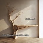 Rustic Console Table Sculpted Wood Tree Hallway Entrance - view 3 of 8