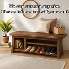 Handcrafted Solid Wood Walnut Bench – Organic Design with Integrated Shelving - view 4 of 6