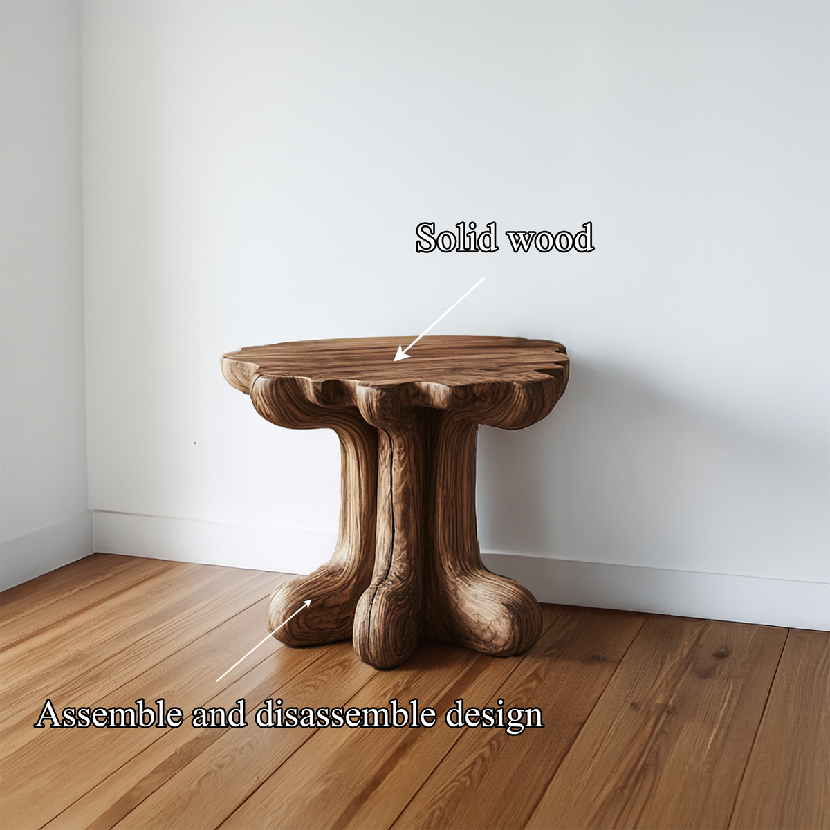 Rustic End Table Christmas Natural Living Room Display - view 3 of 8