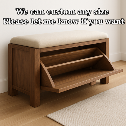 Handcrafted Solid Wood Rustic Bench – Natural Live-Edge Slab Entryway Seating - view 4 of 6