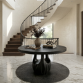 Modern Round Entryway Foyer Table With Unique Sculptural Base For Entryway And Hallway - view 4 of 8