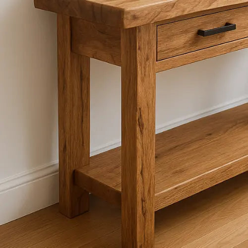 Handcrafted Solid Wood Console Table – Modern Organic Simplicity - view 4 of 5