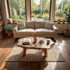 Live Edge Coffee Table with Rounded Slab Top and Solid Legs - view 6 of 7