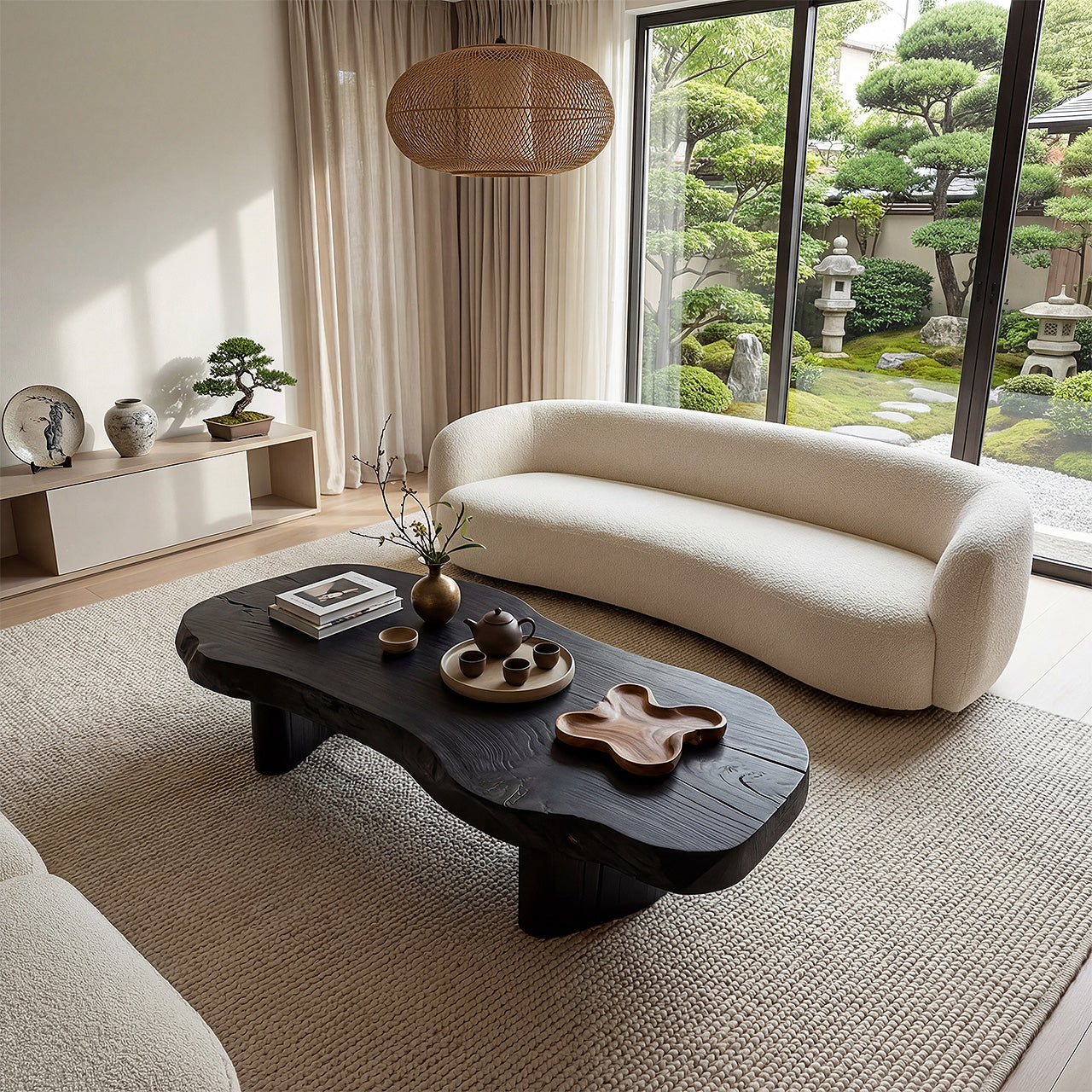 Organic Freeform Live Edge Coffee Table With Sculptural Base - view 2 of 8