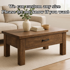 Handcrafted Solid Wood Coffee Table – Rustic Modern Storage with Single Drawer - view 4 of 6