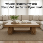 Handcrafted Solid Wood Coffee Table – Rustic Farmhouse Block Design for Living Room - view 4 of 6