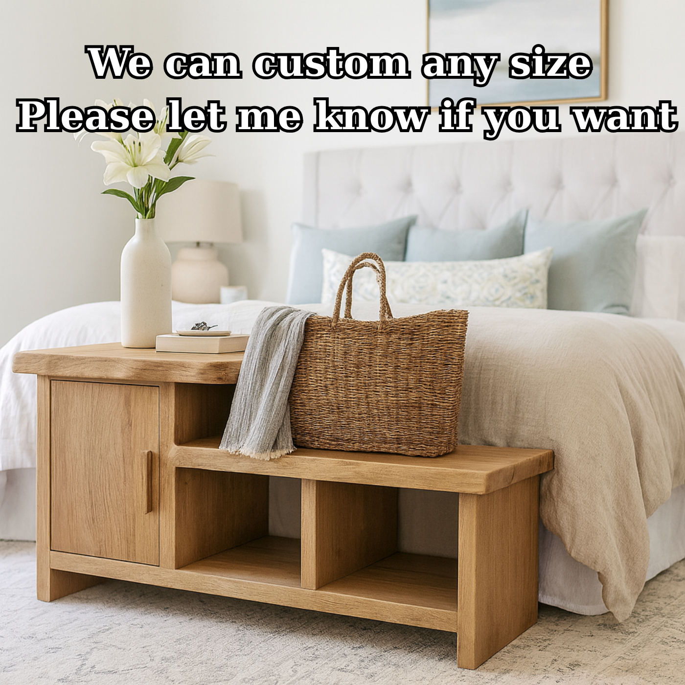 Handcrafted Solid Wood Bench – Modern Organic Seating with Versatile Storage - view 4 of 6