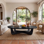 Organic Oval Coffee Table With Floating Sculptural Base - view 2 of 8