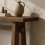 Handcrafted Solid Wood Sculptural Table, Console Table - view 4 of 5