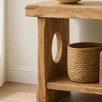 Handcrafted Solid Wood Sculptural Console Table – Organic Contemporary Form - view 4 of 5