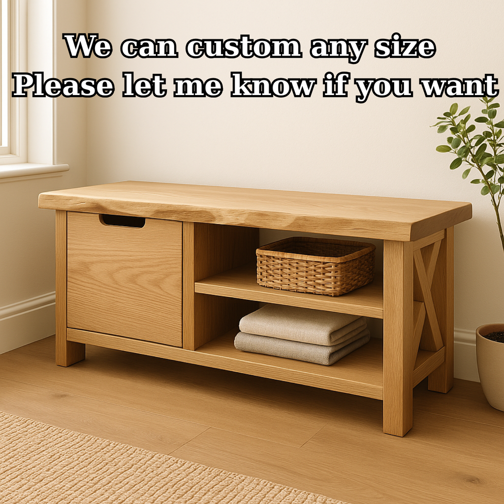 Handcrafted Solid Wood Bench – Modern Rustic Seating with X-Accent and Storage - view 4 of 6