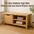 Handcrafted Solid Wood Bench – Modern Rustic Seating with X-Accent and Storage - view 4 of 6
