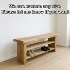 Handcrafted Solid Wood Entryway Bench with Shoe Storage – Natural Live-Edge Design - view 5 of 6
