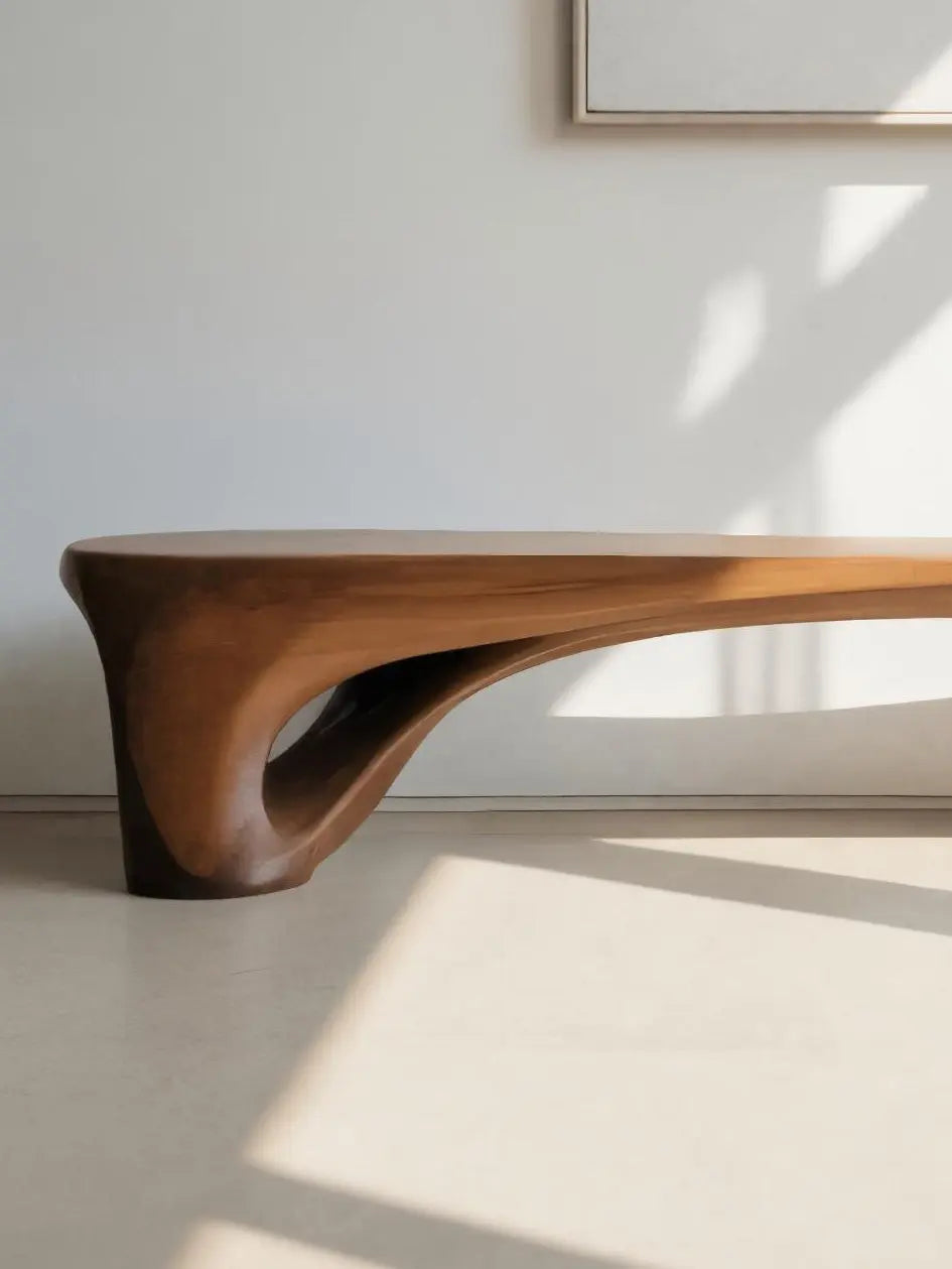 Modern Sculptural Bench With Curved Design For Living Room - view 3 of 7