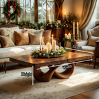 Natural Wood Coffee Table with Interlocking Sculptural Base - view 7 of 7