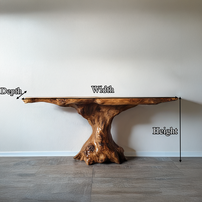 Rustic Console Table Organic Wood Slab Artist Studio - view 8 of 8