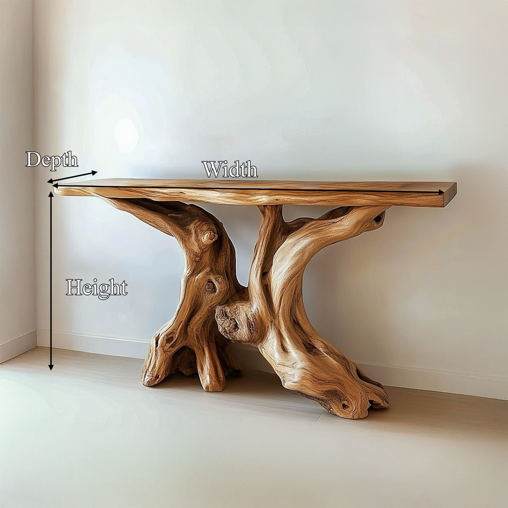Mid Century Organic Wood Console Table Entryway - view 8 of 8