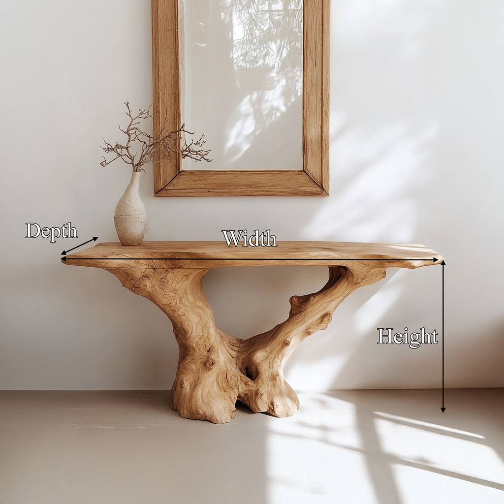 Rustic Handcrafted Wood Console Table Living Room - view 8 of 8