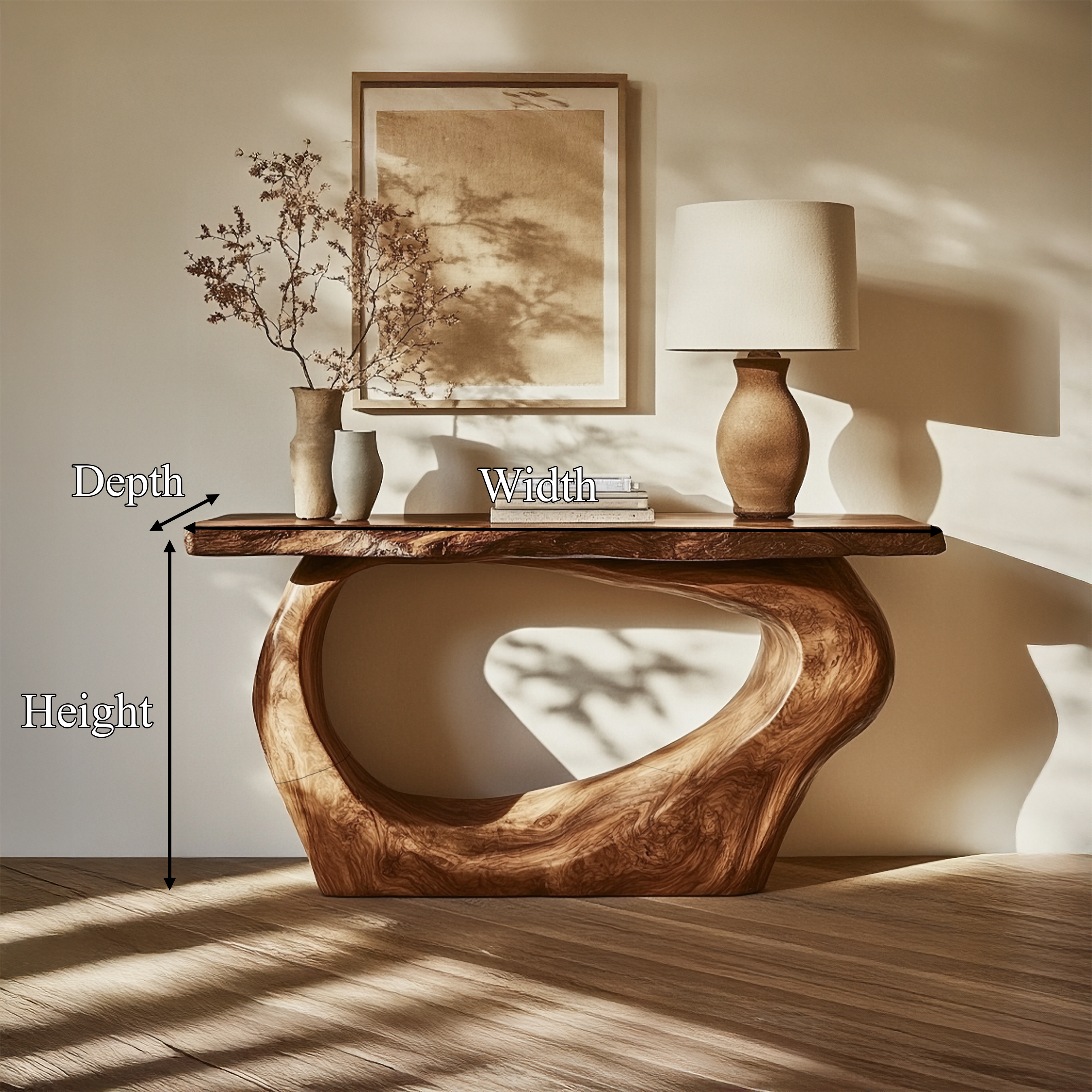 Handcrafted Sculpted Console Table  Living Room Interior Feature Accent - view 8 of 8