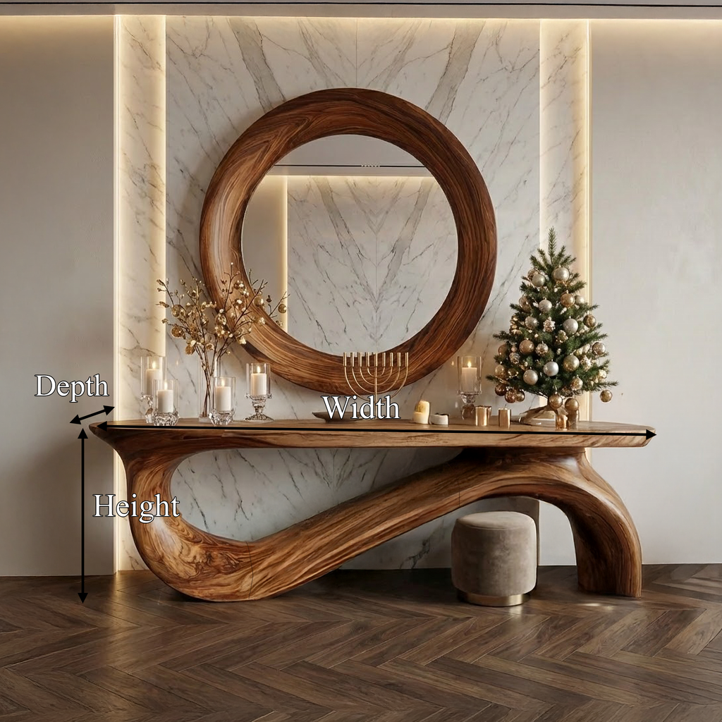 Modern Sculptural Console Table For Living Room And Entryway - view 8 of 8