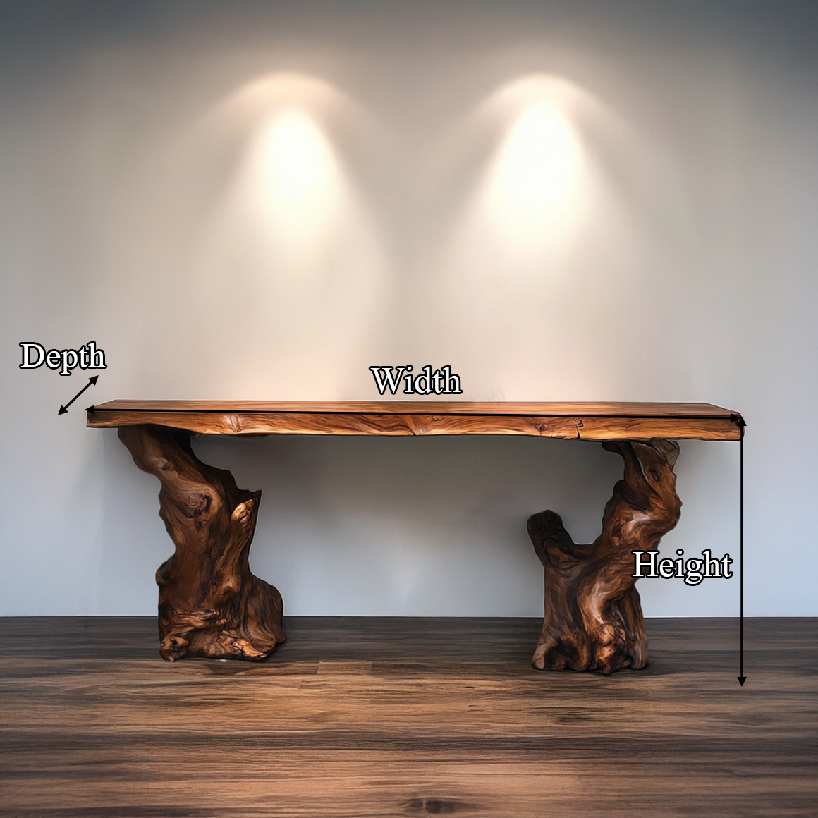 Mid Century Console Table Sculptural Wave Base Studio Apartment - view 8 of 8