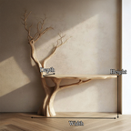 Rustic Console Table Sculpted Wood Tree Hallway Entrance - view 8 of 8