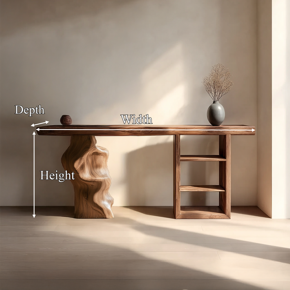 Japandi Organic Modern Console Table Living Room And Entryway - view 8 of 8