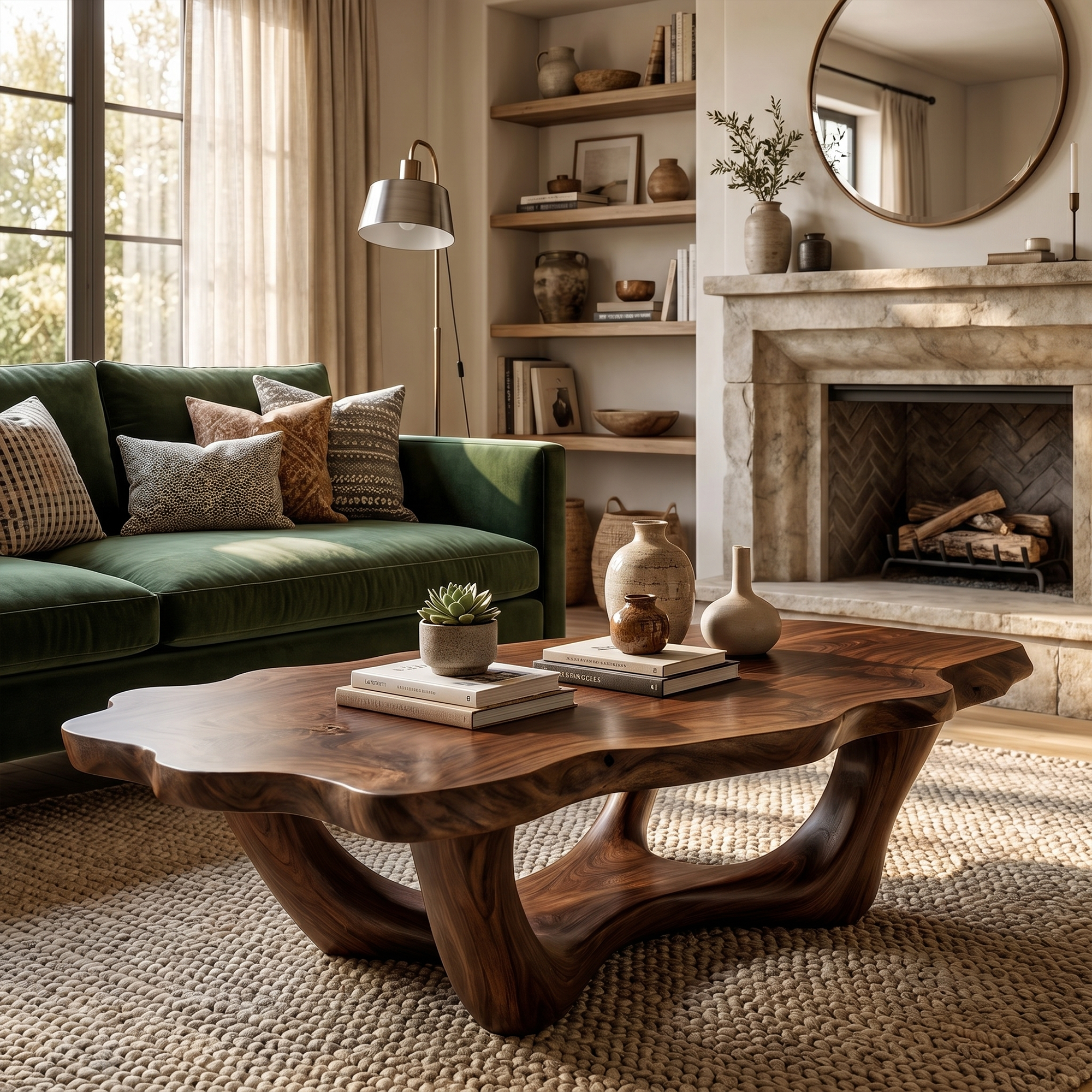 Handcrafted Live Edge Coffee Table Sculptural Design For Living Room - view 7 of 7
